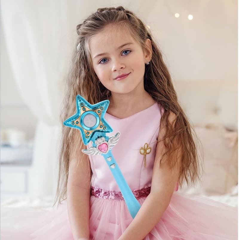 LED Star Fairy Stick - Light-Up Dress-Up Accessory for Girls