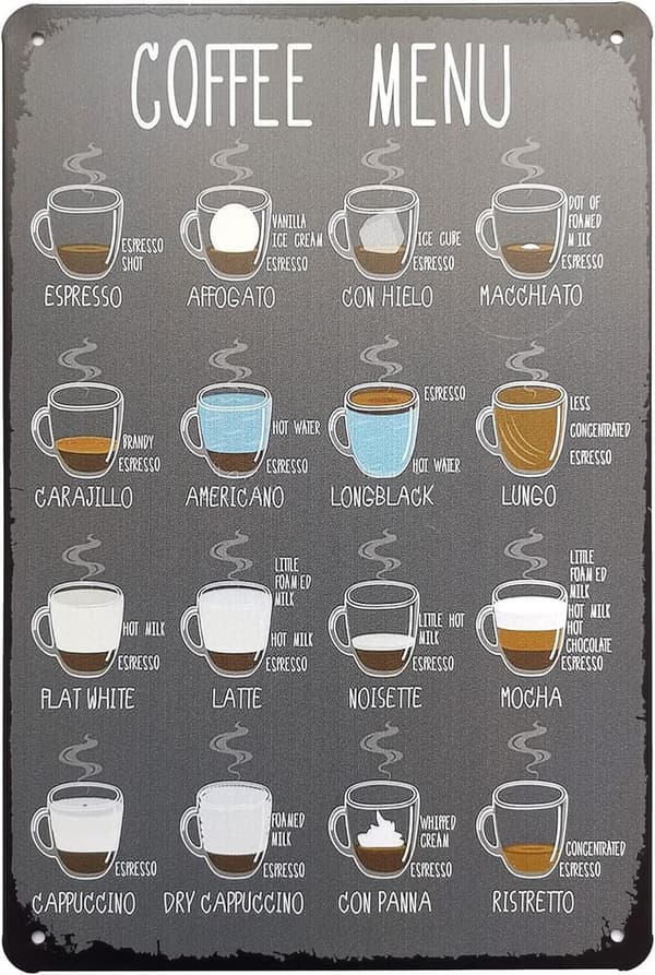 Coffee Bar Decor Metal Sign for Kitchen and Home