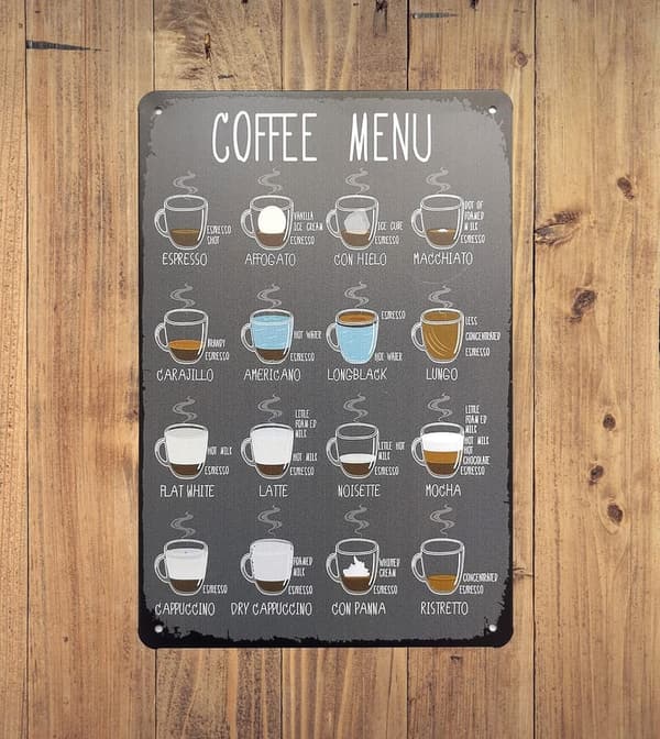 Coffee Bar Decor Metal Sign for Kitchen and Home
