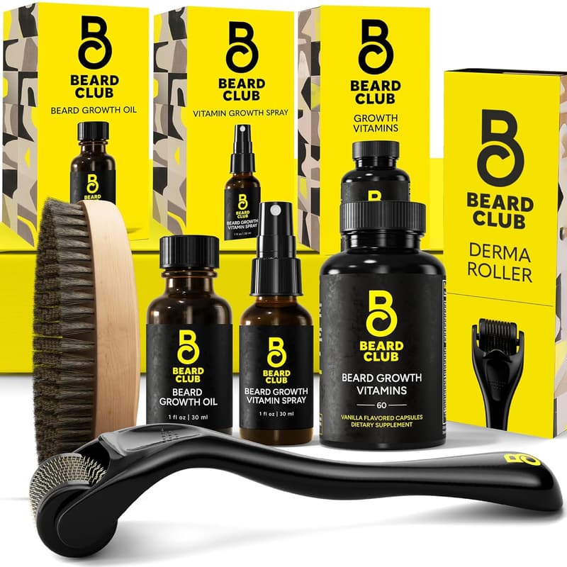 Beard Growth Kit With Derma Roller & Oil - Ideal Gift Set