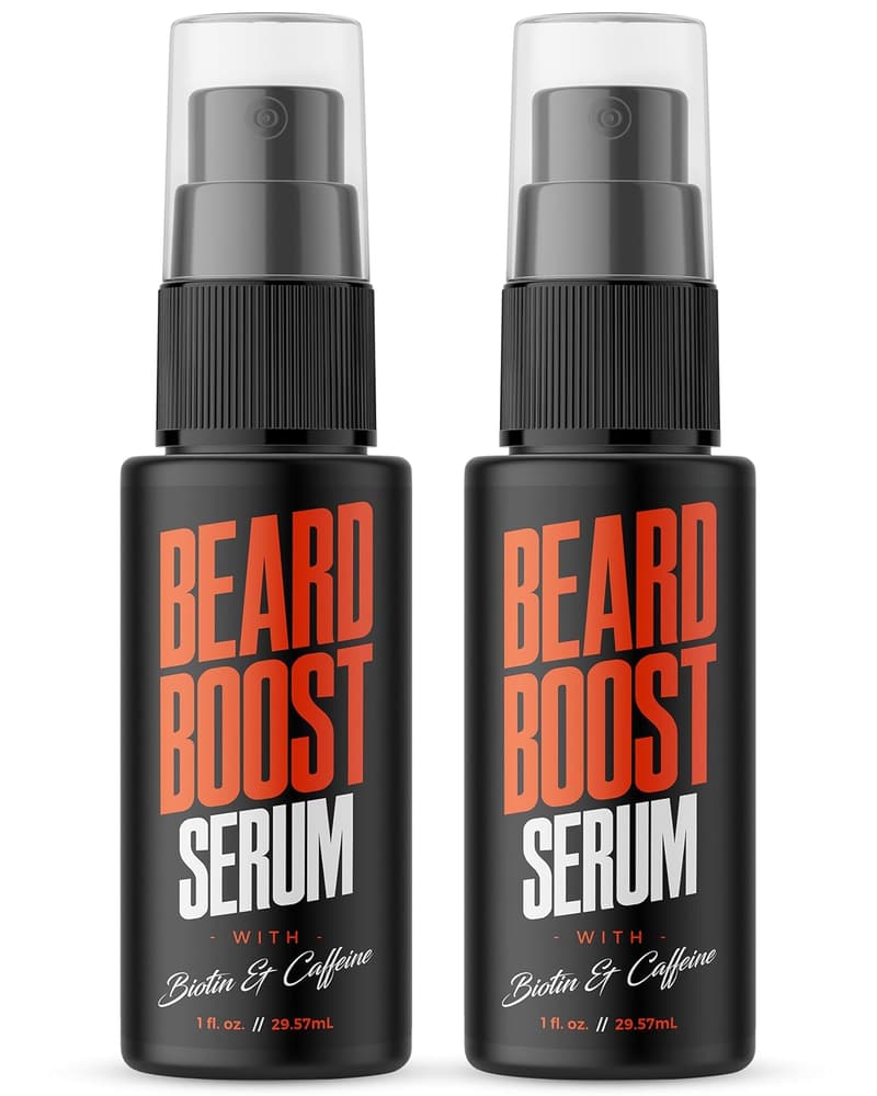 Beard Growth Serum 2-Pack with Biotin & Caffeine - Natural Care