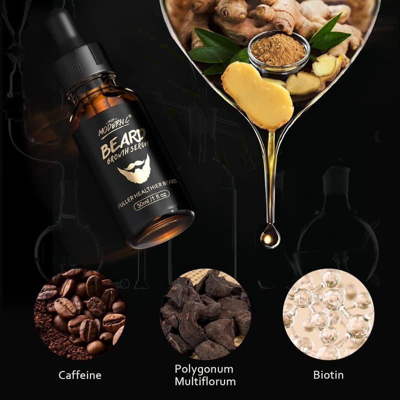 Beard Growth Oil with Biotin & Caffeine for Men’s Facial Hair