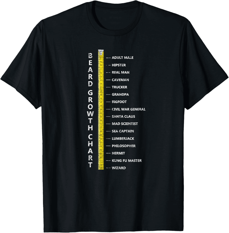 Beard Growth Chart T-Shirt for Men