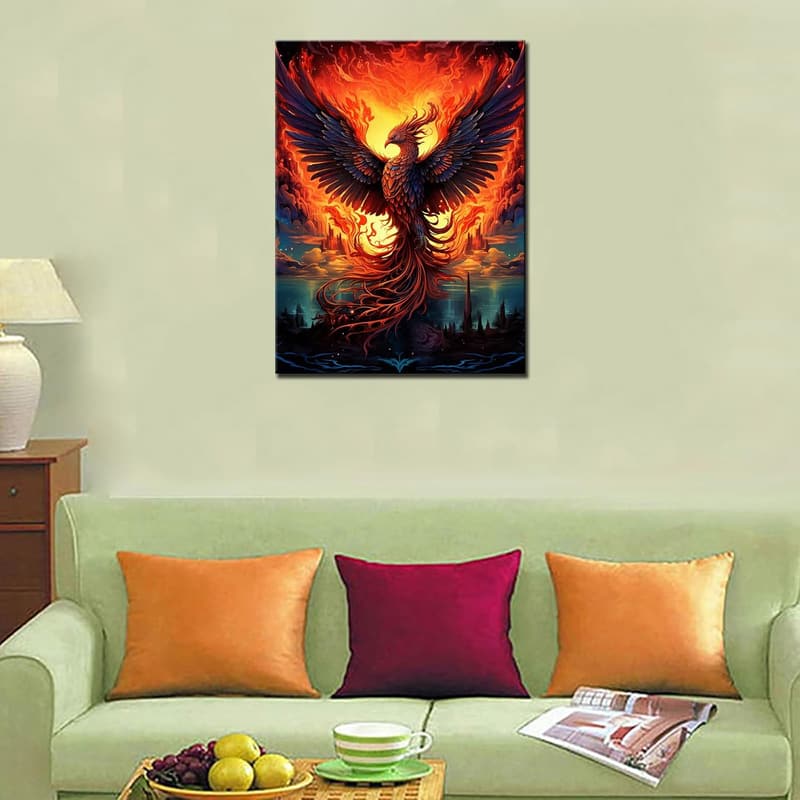 Fire Phoenix 5D Diamond Painting Kit for Adults - Home Decor