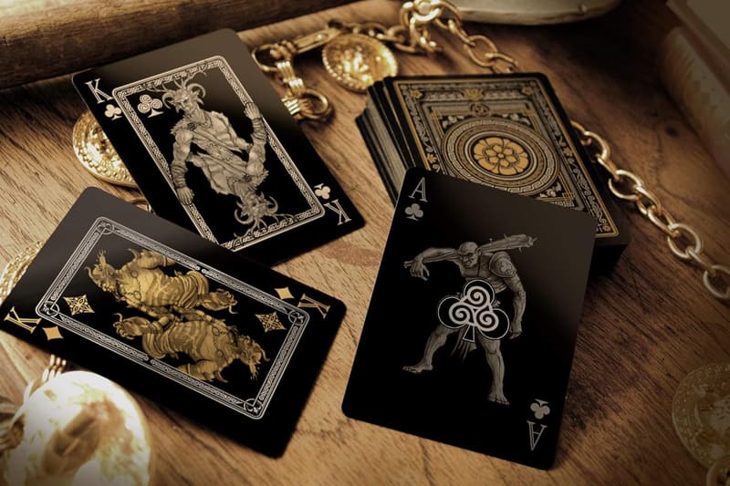 Mythical Creatures Playing Cards - Black Silver & Gold Edition