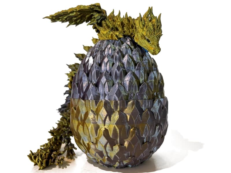 3D Printed Phoenix Dragon Fidget Toy - Mythical Black Gold 9