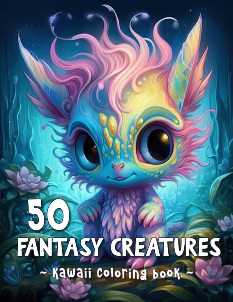 Kawaii Fantasy Creatures Coloring Book for All Ages