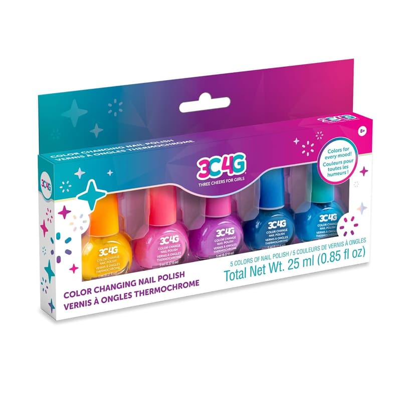 Color Changing Nail Polish Set for Girls - 5 Non-Toxic Shades