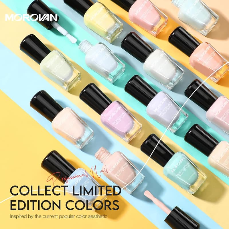 Pastel Macaron Nail Polish Set - 15 Quick Dry Colors for Women