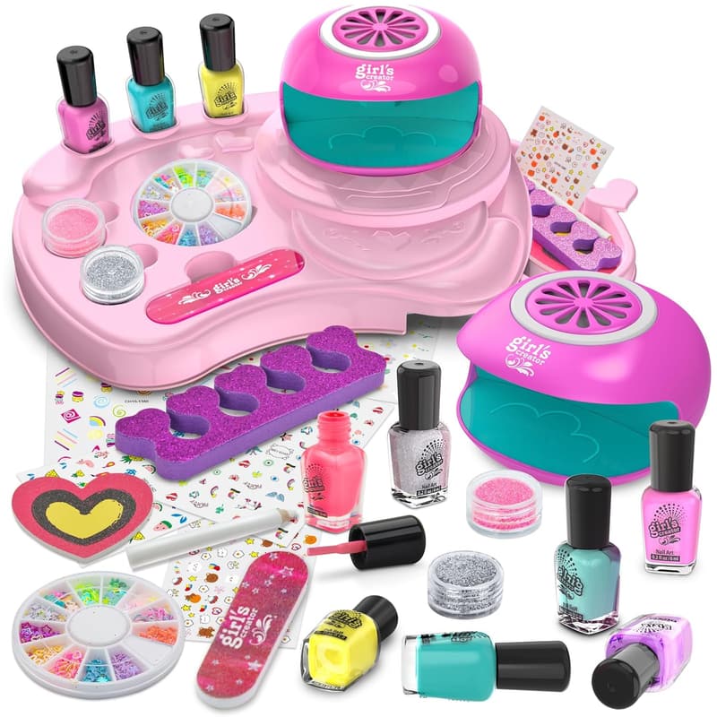 Kids Nail Art Studio Kit - Non-Toxic Quick Dry Nail Polish Set