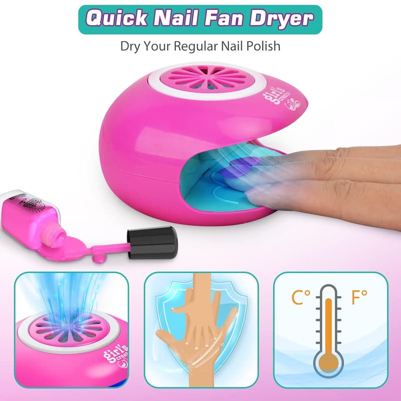 Kids Nail Art Studio Kit - Non-Toxic Quick Dry Nail Polish Set