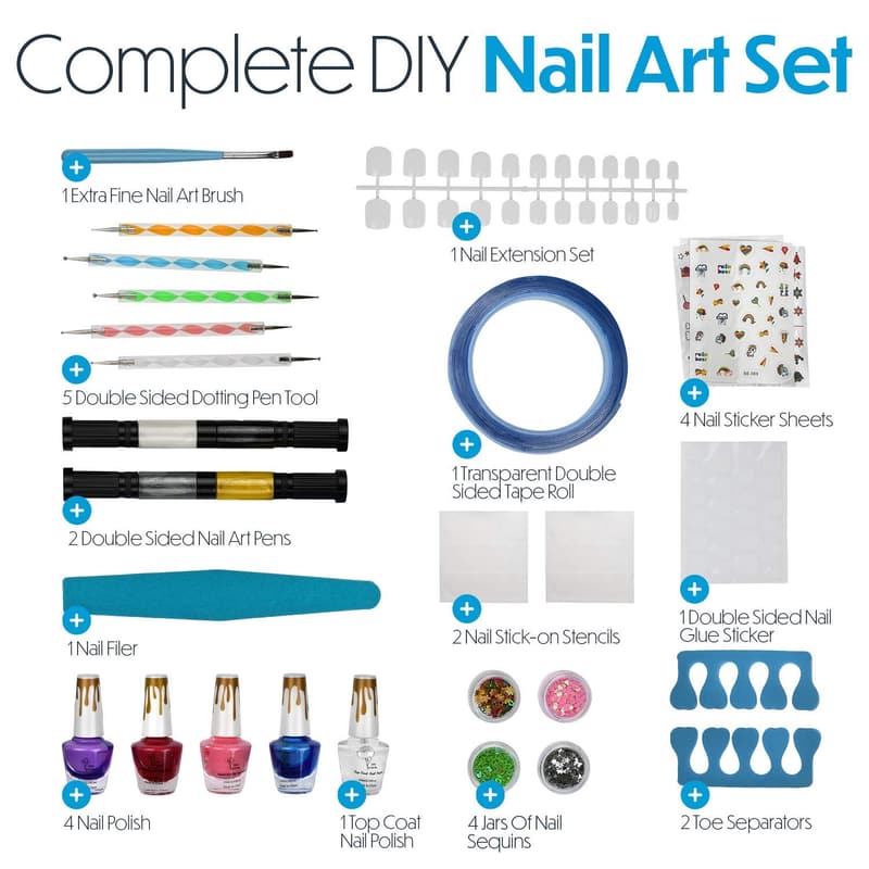 Birthday Nail Art Set for Girls - Non-Toxic Polish Kit for Ages 6-12
