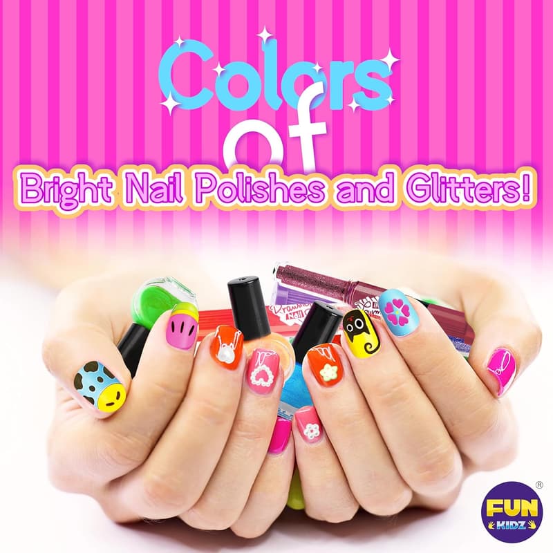 Nail Art Studio Set for Girls 7-12 with Peelable Polish & Accessories