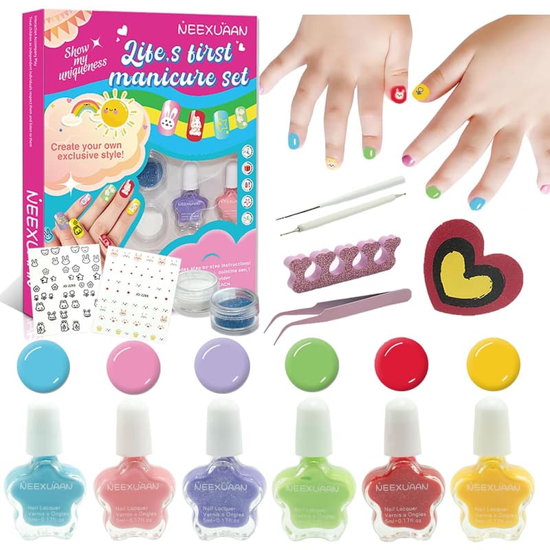 Kids Nail Polish Set - Quick Dry & Non-Toxic Manicure Kit