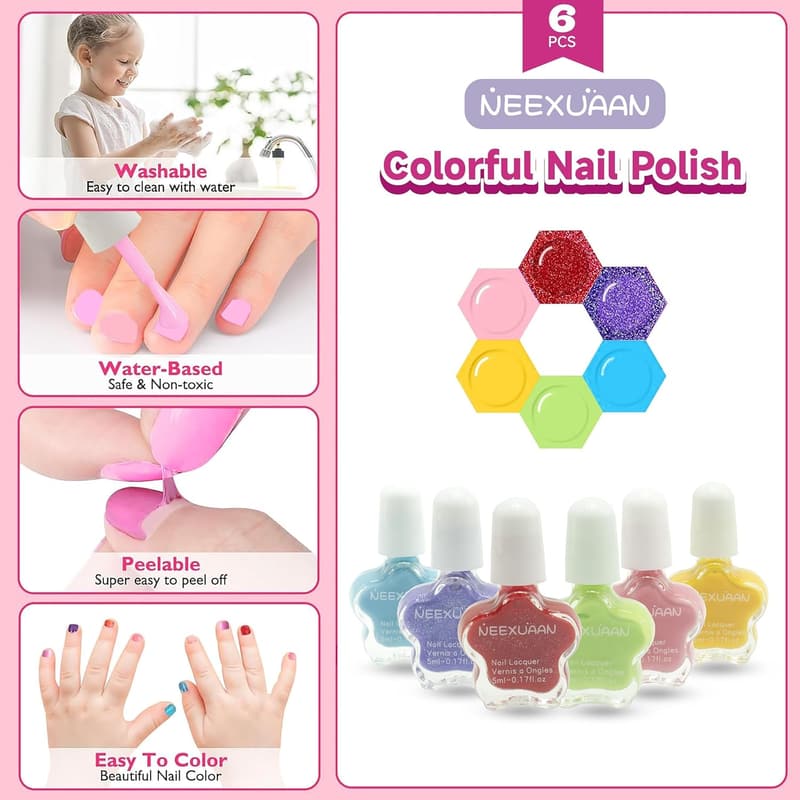 Kids Nail Polish Set - Quick Dry & Non-Toxic Manicure Kit