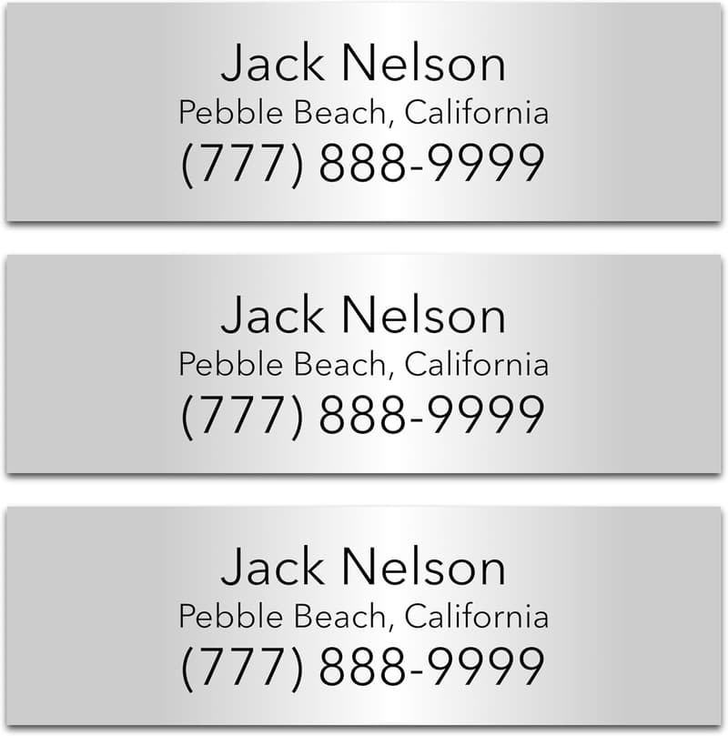 Custom Waterproof Golf Club Name Labels - 30 Silver Stickers