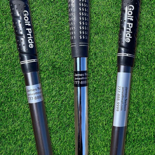 Custom Waterproof Golf Club Name Labels - 30 Silver Stickers