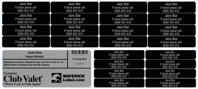 Personalized Golf Club Labels – 24 Weatherproof Identifiers