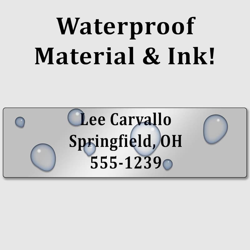Personalized Waterproof Golf Club Labels (24) - Silver
