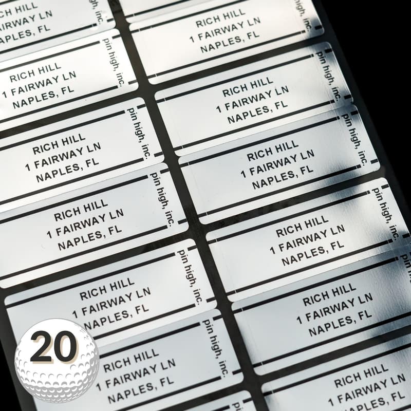 Personalized Weatherproof Golf Club ID Labels - Set of 20