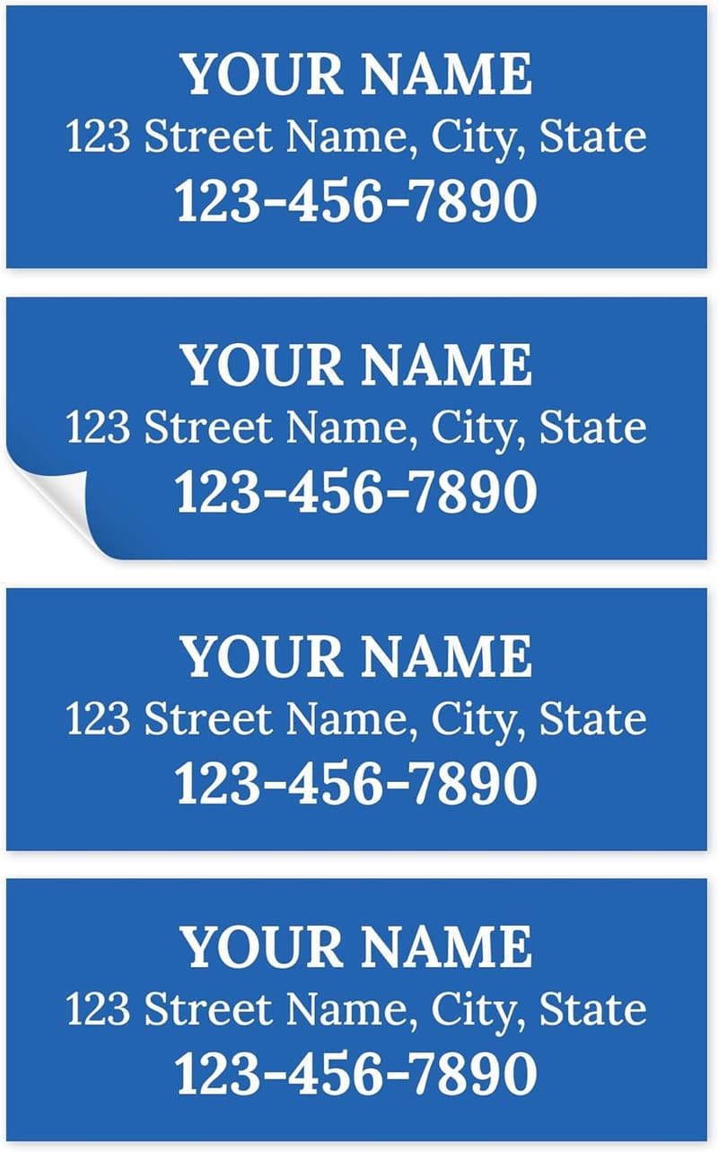 Personalized Blue Golf Club Labels - Set of 30 Weather-Resistant Stickers