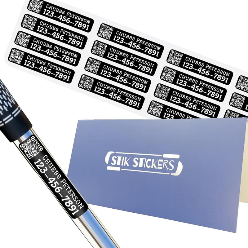 Custom Vinyl Name Tag Stickers for Golf Accessories (32 Pack)