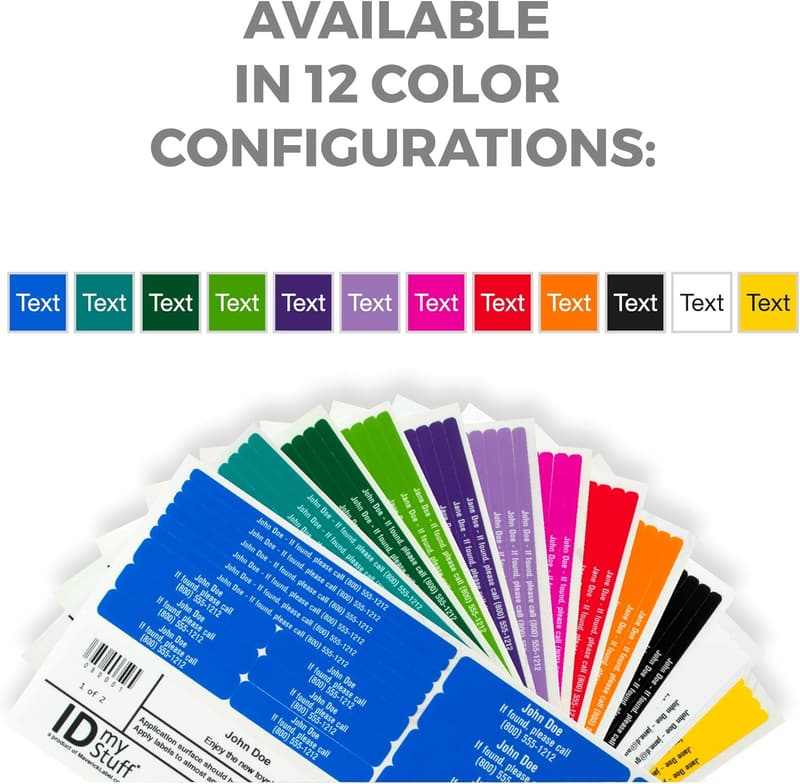 Personalized Waterproof Daycare Labels - 29 Assorted Sizes