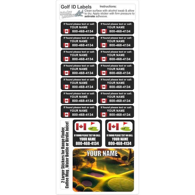 Personalized Golf Club Stickers Set of 17 - Unique Golfer Gift