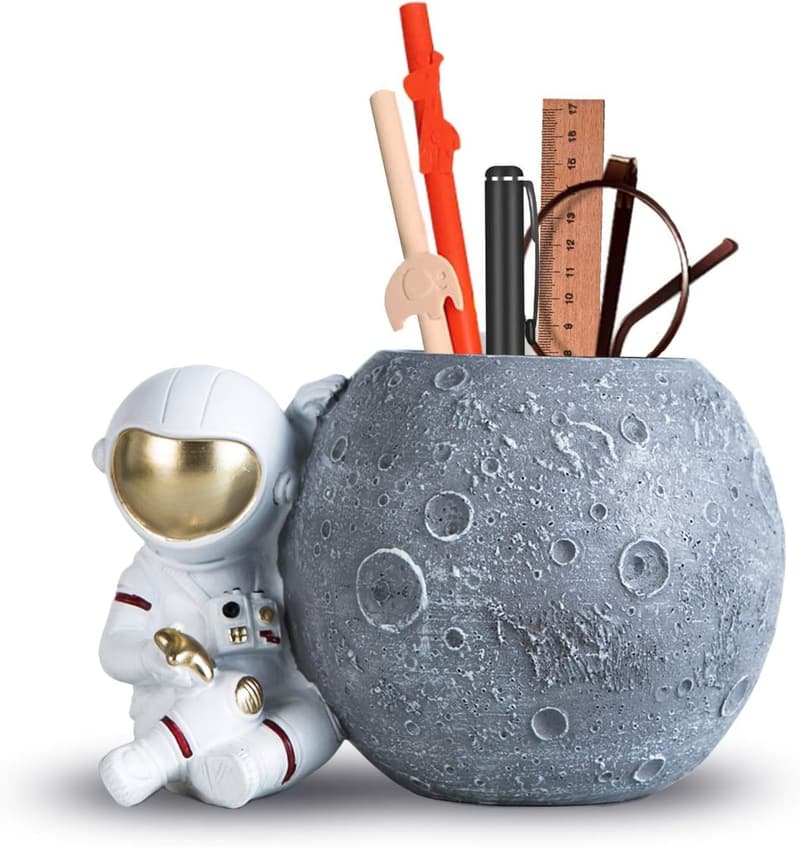 Astronaut Resin Desk Pencil Holder - Ideal Gift for Office or Home