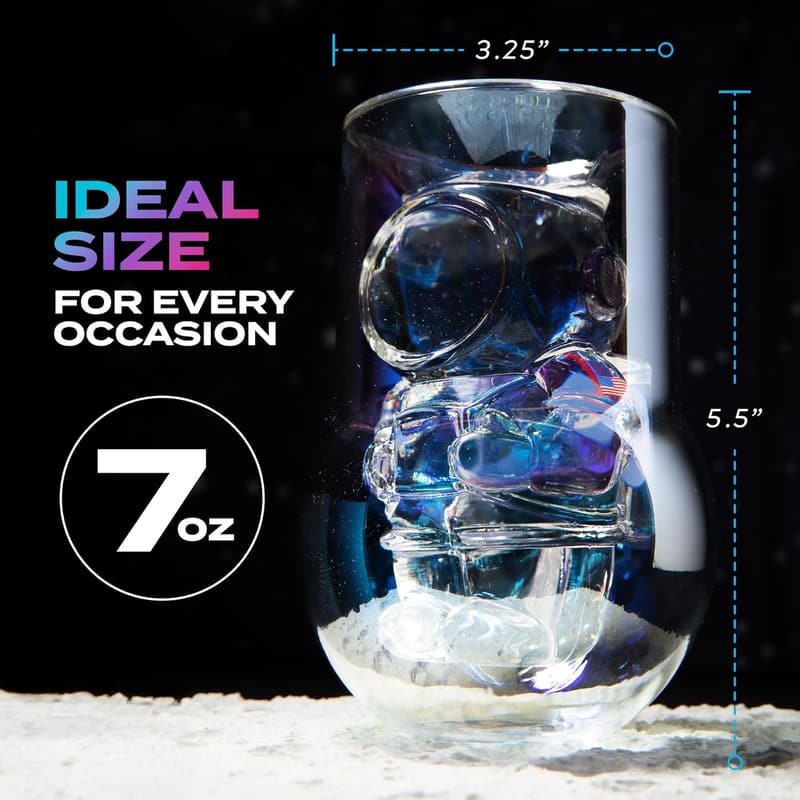 NASA Artemis Double Wall Glasses - 7 oz Iridescent Drinkware Set