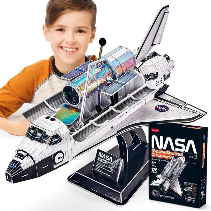Space Shuttle Discovery 3D Puzzle for Kids & Adults, 126 Pieces