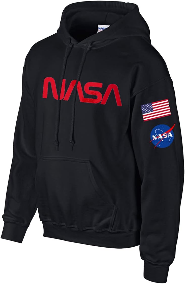 NASA Hoodie Sweatshirt with Flag - Gift for Space Enthusiasts