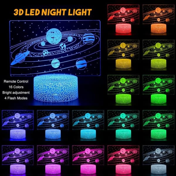 Galaxy 3D Optical Illusion LED Night Light for Kids