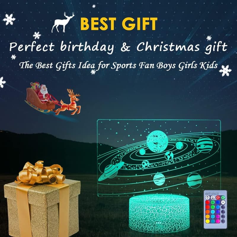Galaxy 3D Optical Illusion LED Night Light for Kids