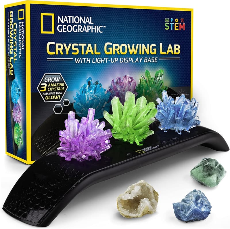Crystal Growing Kit with Light-Up Stand - STEM Science Toy for Ages 8-12