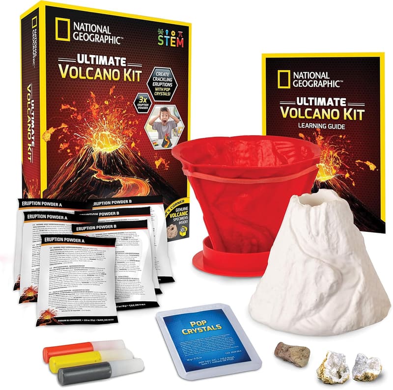 Ultimate Volcano Science Kit for Kids - 3X Eruptions, STEM Toy