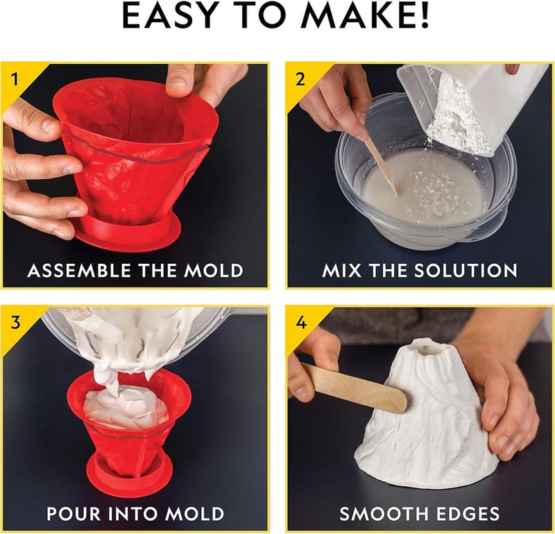 Ultimate Volcano Science Kit for Kids - 3X Eruptions, STEM Toy