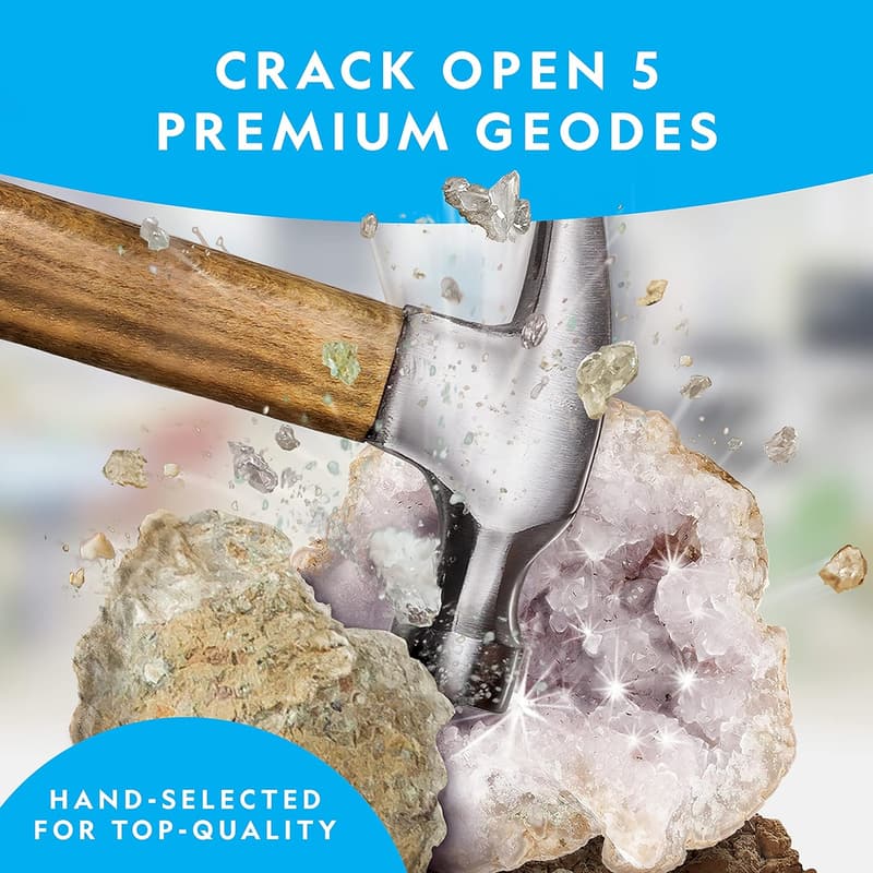 Geology Kit: Break Open 5 Jumbo Geodes with Crystals for Kids