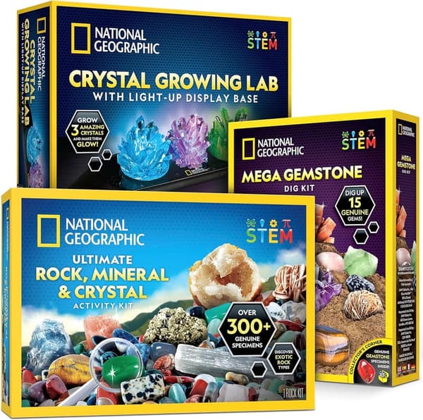 National Geographic Geology Kit for Kids - Rock Collection & Crystal Growing