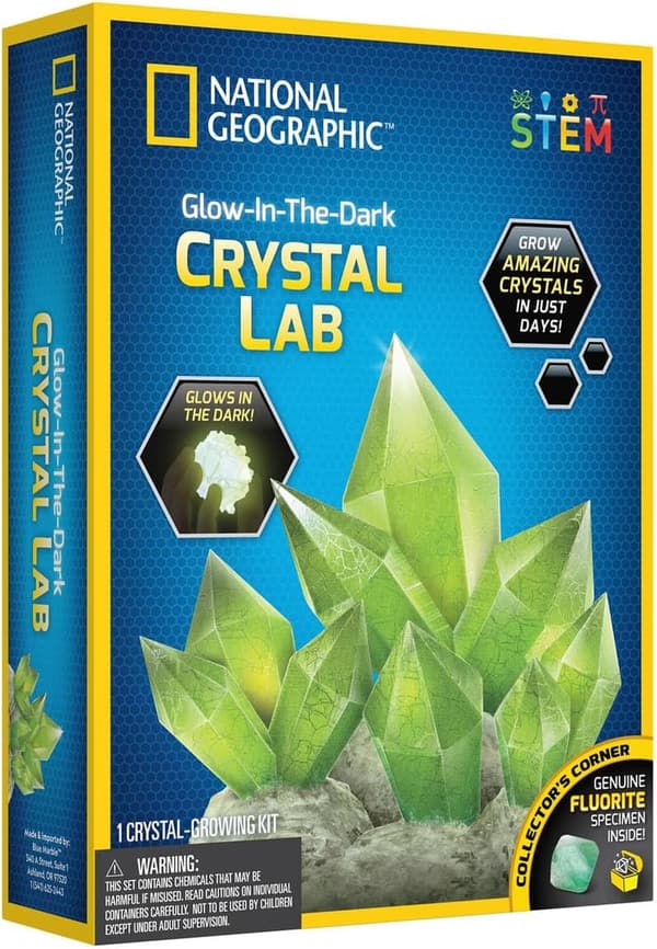 Glow-in-the-Dark Crystal Growing Lab - DIY Fluorite Crystal Kit