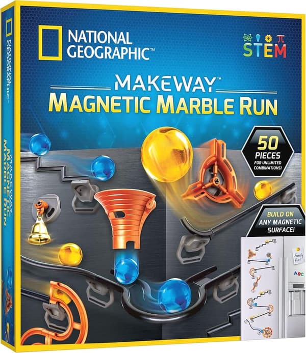 Magnetic Marble Run STEM Building Set - 50-Piece for All Ages