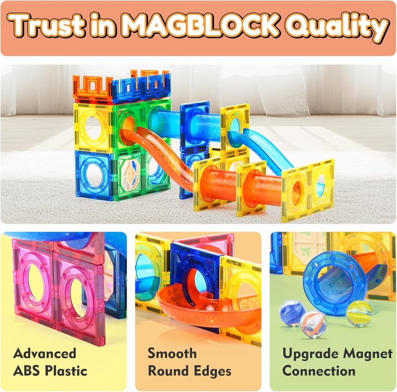 STEM Magnetic Building Blocks Set for Kids 5+ – 85 Pieces