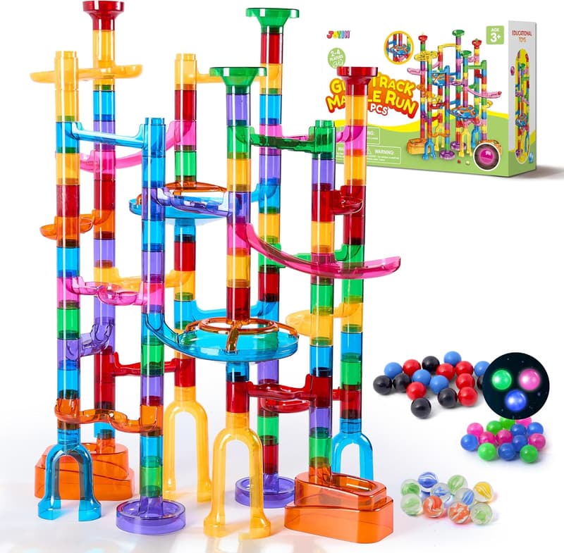 Glowing Marble Run Set - 137Pcs STEM Building Blocks Toy