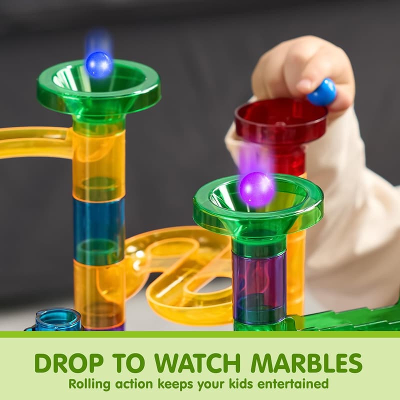Glowing Marble Run Set - 137Pcs STEM Building Blocks Toy