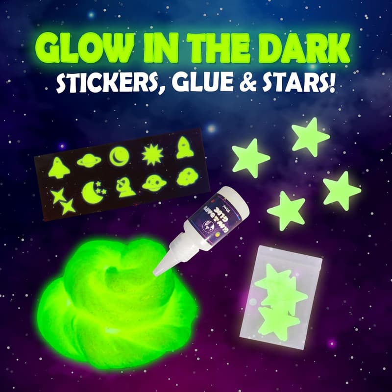 Galaxy Slime Kit for Girls 8-12 with Glow-in-the-Dark Stickers