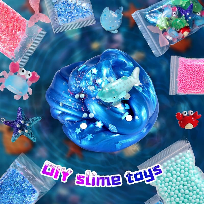 Non-Sticky Ocean Slime Kit – Birthday Gift for Kids 4-12