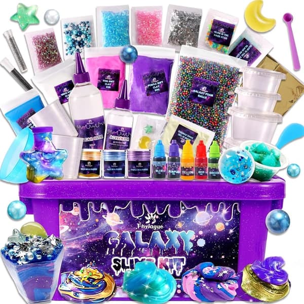 Galaxy Slime DIY Kit for Kids Ages 8-12 - Glow-in-the-Dark Fun