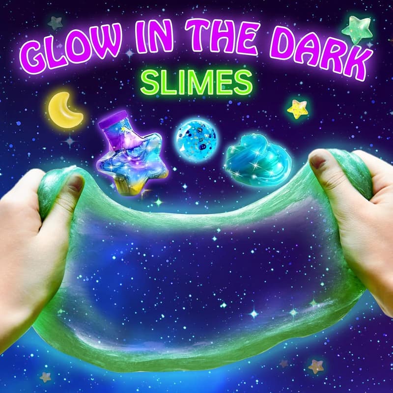Galaxy Slime DIY Kit for Kids Ages 8-12 - Glow-in-the-Dark Fun