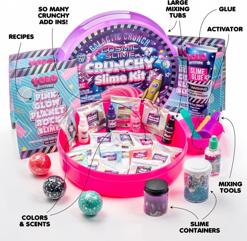DIY Glow-in-the-Dark Galaxy Slime Kit for Kids Ages 8-12