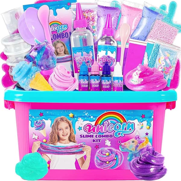 Unicorn Slime Kit for Kids - Crunchy & Galaxy Slime Party Favors